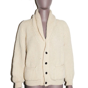 Cárdigan de punto de lana vintage estilo abuelo con botones en la parte delantera, top estilo preppy con dinero antiguo