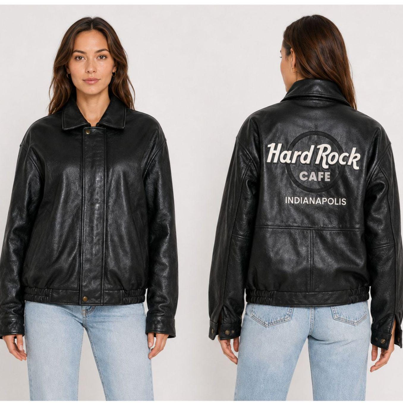 Hard Rock Cafe Leather Jacket - Etsy Canada