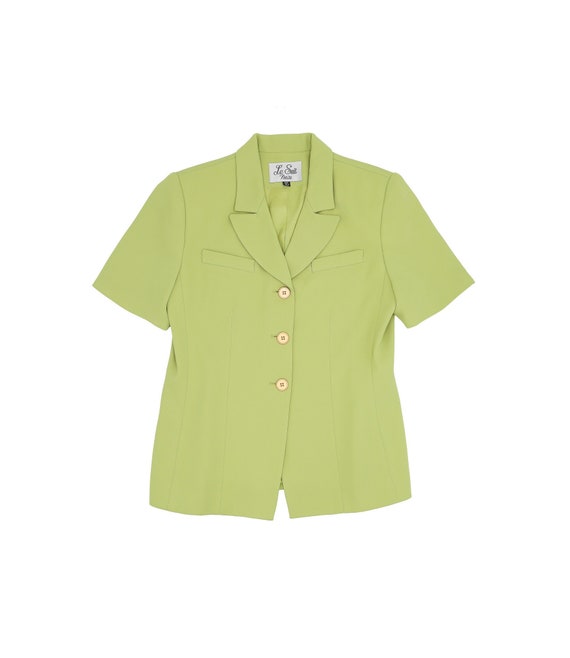 vintage baby green collared blouse, size 10 top, … - image 1