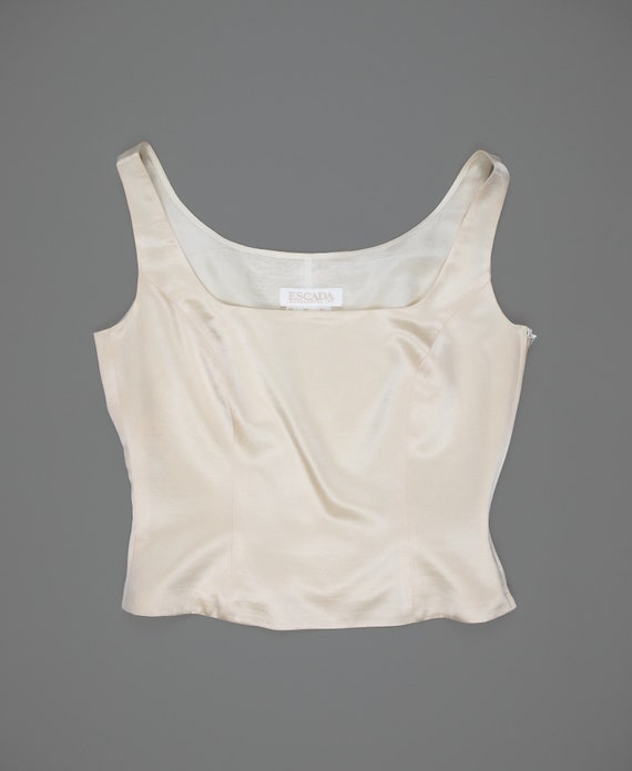 cream escada silk corset, size medium tank corset… - image 9