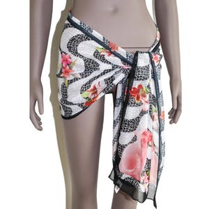 Tropical Abstract Cat Scarf Animal Print Lightweight Summer Boho Beach Cover Up Lightweight Travel Scarf Vacation Halter Top Floral Sarong