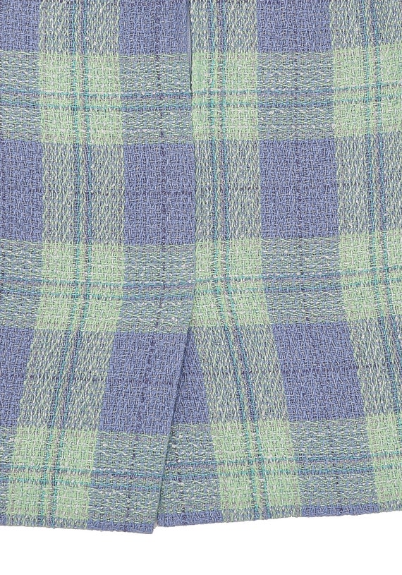 pastel blue & green tartan short pencil skirt, si… - image 3