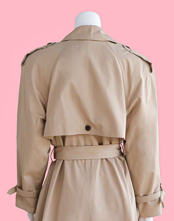 Vintage Classic Khaki Double Breasted Trench Coat… - image 4