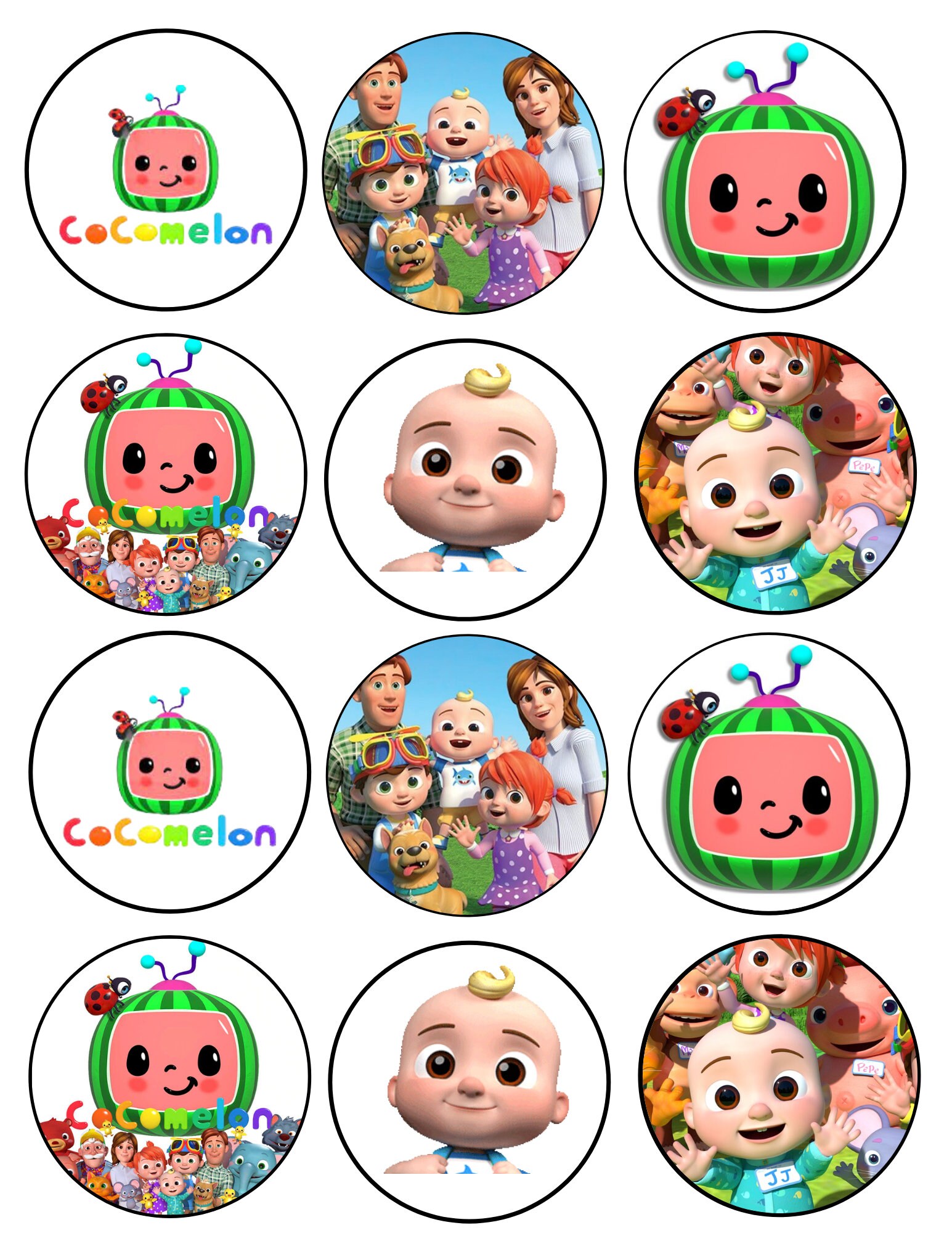 Cocomelon Cake Toppers Printable