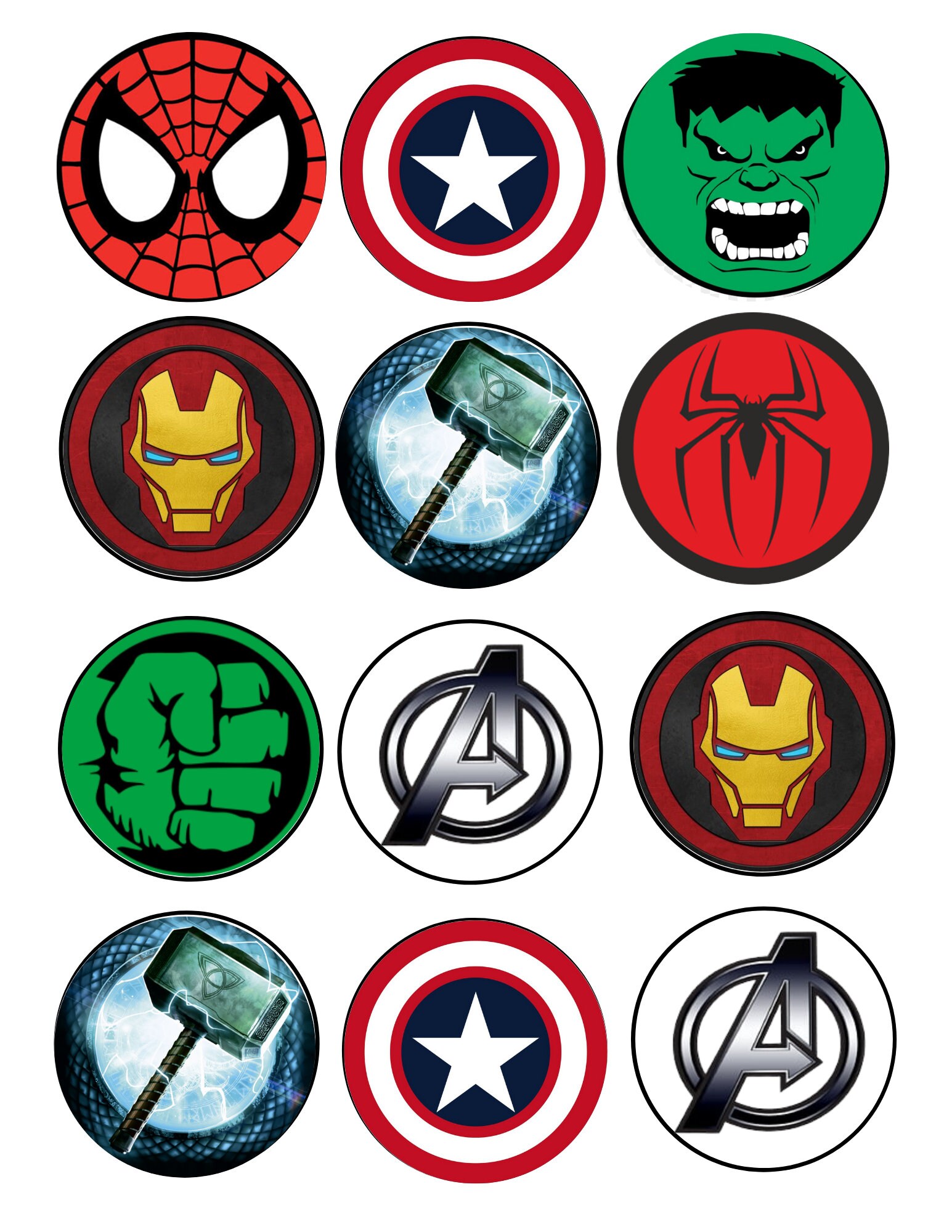 Avengers Cupcake Toppers Etsy