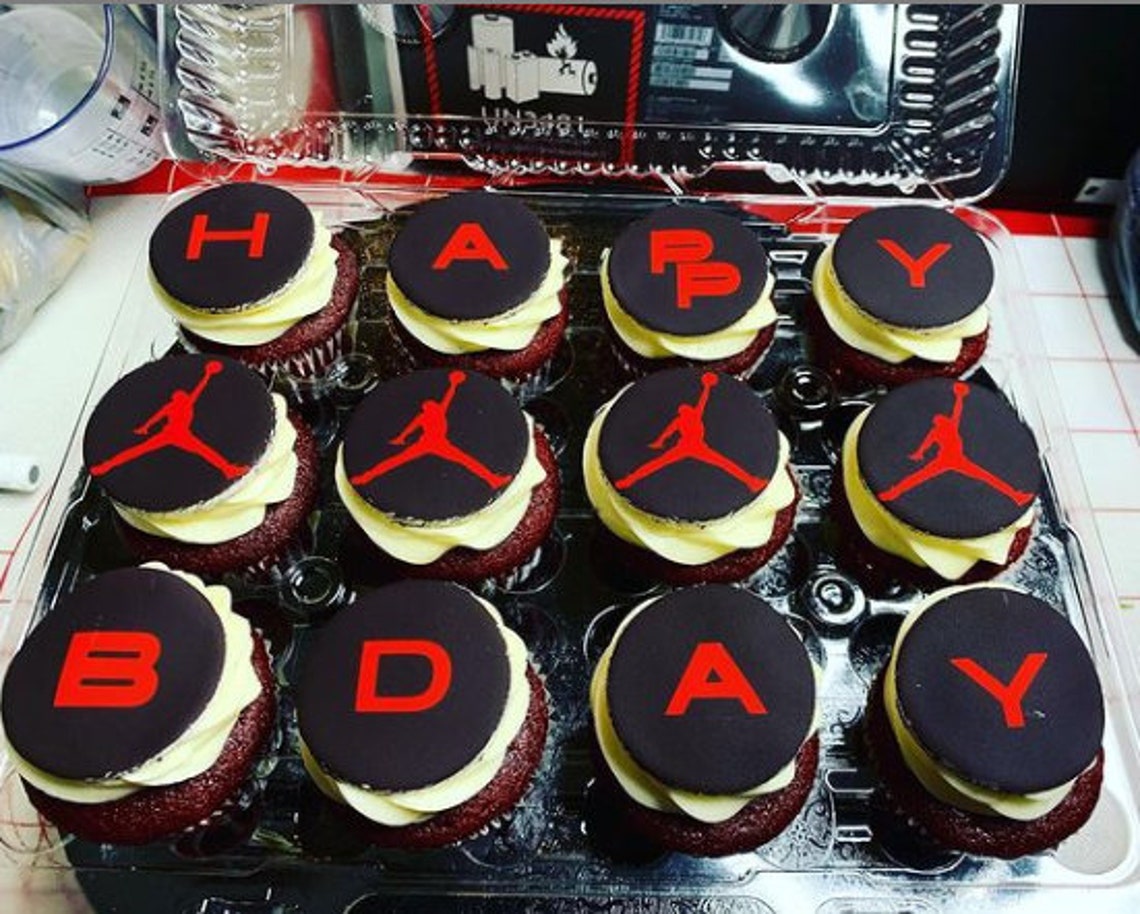 Jordan Birthday Cupcake Toppers Etsy