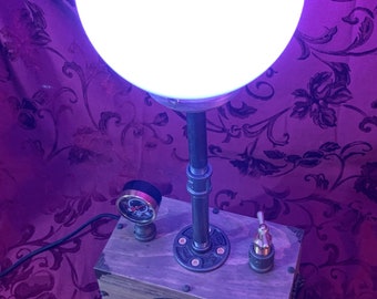 Steampunk industrial orb lamp