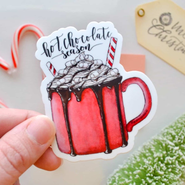 Hot Chocolate Season Sticker | Mug sticker | Christmas sticker | winter sticker | hot chocolate sticker | journal sticker |laptop sticker