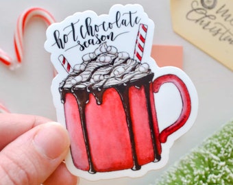 Hot Chocolate Season Sticker | Mug sticker | Christmas sticker | winter sticker | hot chocolate sticker | journal sticker |laptop sticker