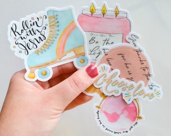 Christian Sticker Pack - Christian sticker bundle, Jesus sticker bundle, Bible sticker pack, Faith stickers for water bottle, laptop