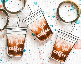 Gonn obtenir un porte-clés de café | | du porte-clés coffee Lover Cadeau pour les amateurs de café | | de porte-clés addict au café Buveur de bas pour les amateurs de café