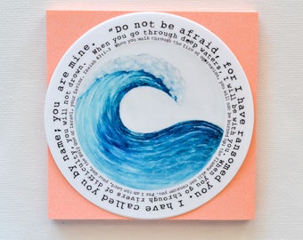 Quando attraversi acque profonde Isaia 43:1-3 Magnete / Magnete cristiano / Magnete della fede / Magnete delle Scritture / Magnete per auto / Magnete artistico