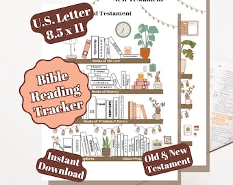 Bible Bookshelf Reading Tracker Coloring Page, Books of the Bible Tracker, Instant download, Chronological Bible Reading Tracker