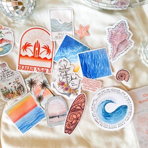 Ocean Waves Beach Sticker - waterproof sticker, summer vsco sticker, trendy sticker, mountains travel sticker, surf sticker, watercolor art image 7