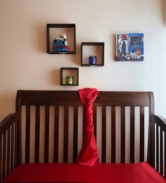 Satin Baby Crib Sheet Red Satin Crib Sheets Baby Nursery Etsy