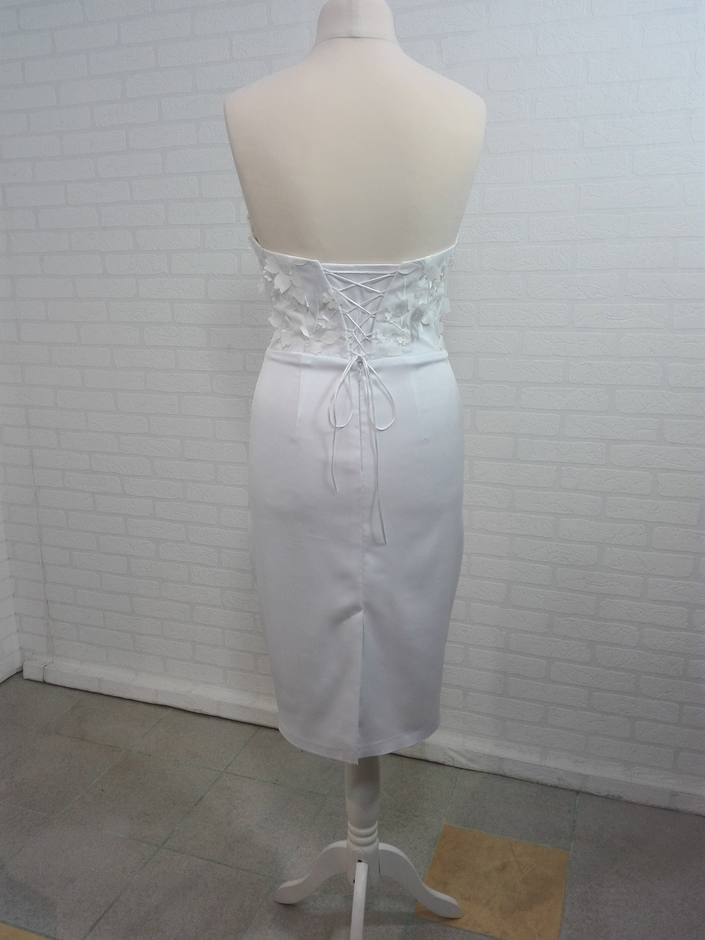 Corset Wedding Dress. Midi Wedding Dress - Etsy