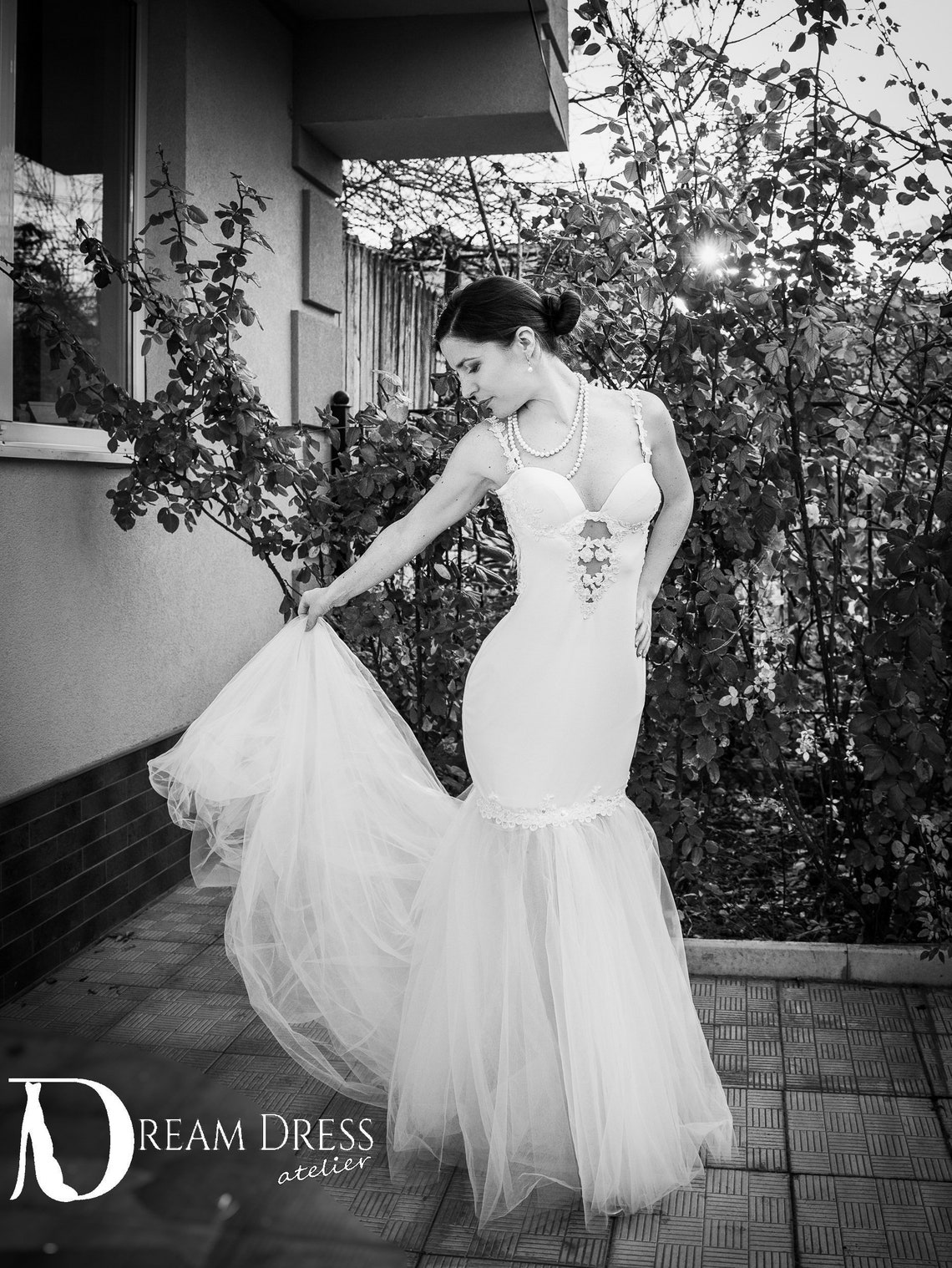 Mermaid Wedding Dress Open Back Sexy Fitted Bridal Gown