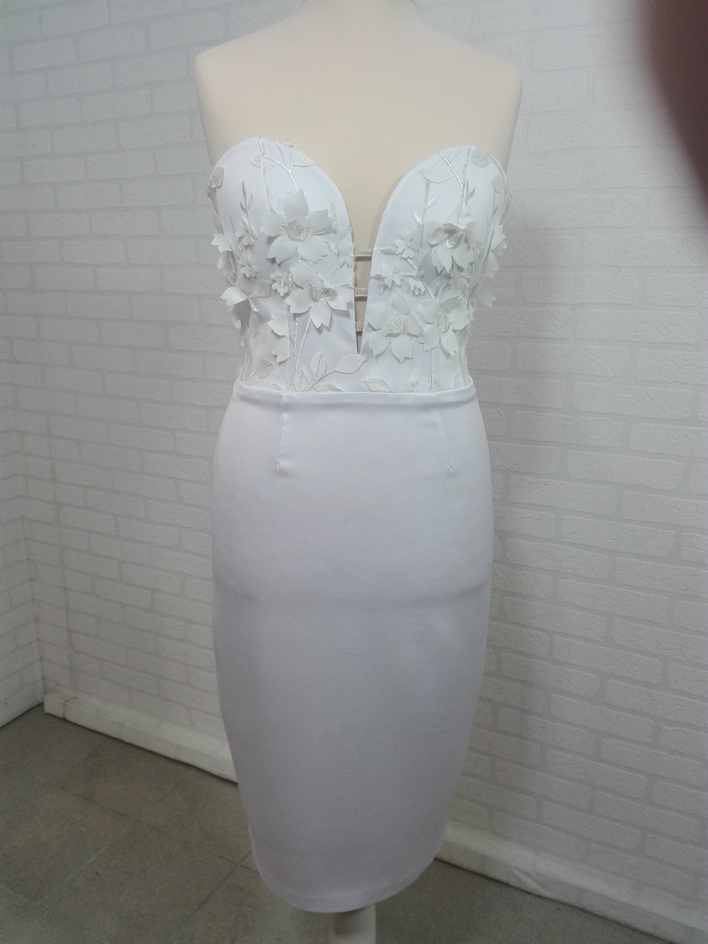 Corset Wedding Dress. Midi Wedding Dress - Etsy