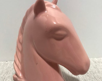 Vintage Pink Horse Head Abingdon Bookend