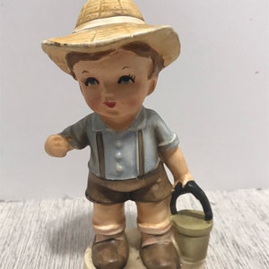 Vintage Arnart The Fishing Boy Figurine 3008H Retro Home Decor