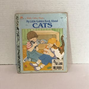 Vintage 1988 My Little Golden Book About Cats Hardcover Children’s Book Storybook