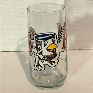 Vintage 1986 Oily Bird Ultramar Petroleum Drinking Glass Retro Decor
