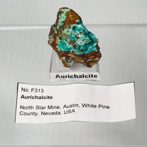 Aurichalcite Thumbnail Micro Mount Mineral Specimen From North Star Mine, Austin, White Pine County Nevada