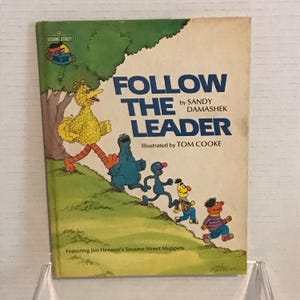Vintage 1981 Follow The Leader Children&#39;s Book Sesame Street Book Club Featuring Jim Henson’s Sesame Street Muppets Storybook