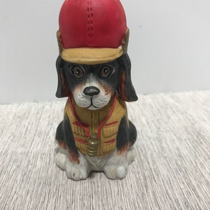 Vintage 1980s Jasco Hunting Hound Dog Coin Bank Retro Decor