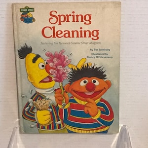 Vintage 1980 Spring Cleaning Bert and Ernie Children&#39;s Book Sesame Street Book Club Featuring Jim Henson’s Sesame Street Muppets Storybook