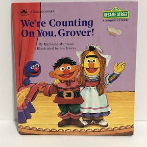 Vintage 1991 We’re Counting On You, Grover! Golden Book Hardcover Childrens Book Sesame Street Storybook