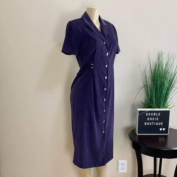 MISS DORBY | Vintage Purple Button Up Midi Dress … - image 3