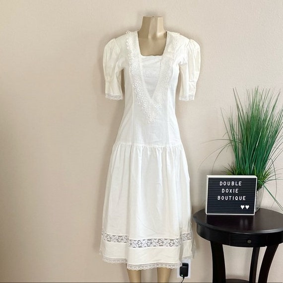 GUNNE SAX | Vintage Cream Cottagecore Midi Dress … - image 1