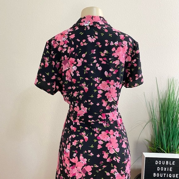MISS DORBY | Vintage Pink Floral Button Up Dress … - image 6