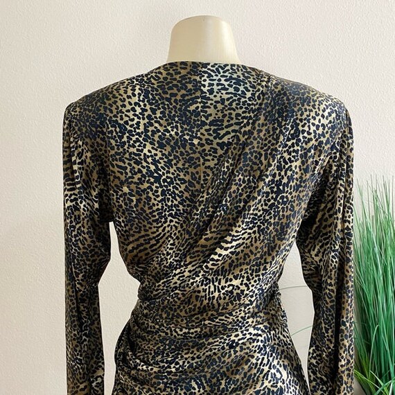 UNBRANDED | Vintage Cheetah Print Wrap Dress Sz 9… - image 10