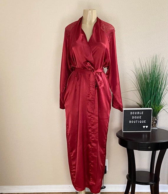Onset Hele tiden Foster VALENTINO INTIMO Vintage Red Satin Pocket Nightgown Sz S - Etsy