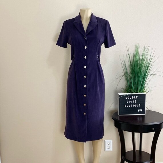 MISS DORBY | Vintage Purple Button Up Midi Dress … - image 7
