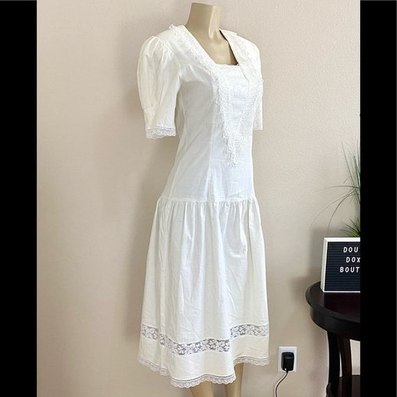 GUNNE SAX | Vintage Cream Cottagecore Midi Dress … - image 4