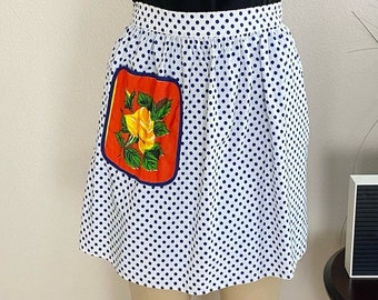 HANDMADE | Vintage Polka Dot Pocket Skirt Apron O/S