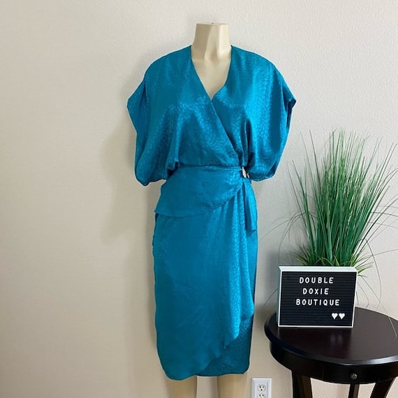 Morton Myles For The Warrens | Vintage Teal Drape… - image 1