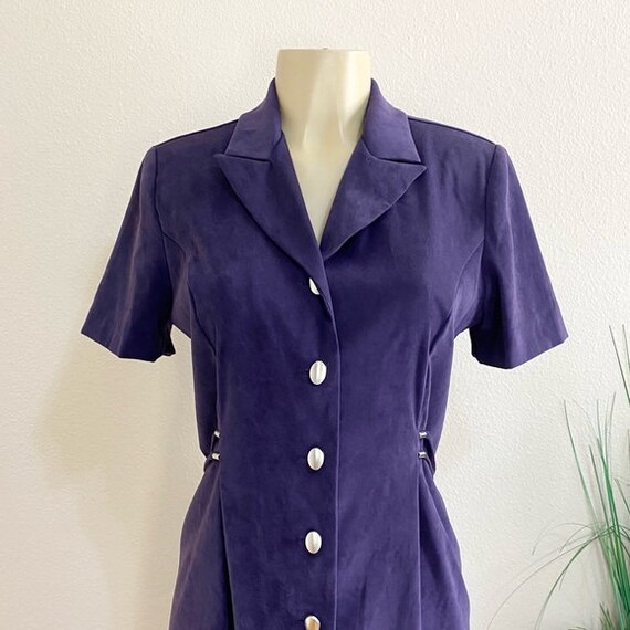MISS DORBY | Vintage Purple Button Up Midi Dress … - image 5