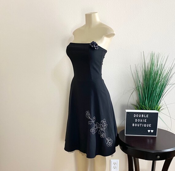 RAMPAGE | Vintage 90s Black Strapless Dress Sz 5 - image 2