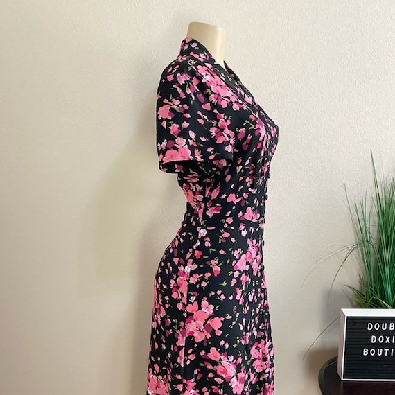 MISS DORBY | Vintage Pink Floral Button Up Dress … - image 3