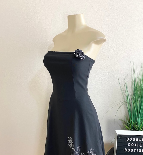 RAMPAGE | Vintage 90s Black Strapless Dress Sz 5 - image 5