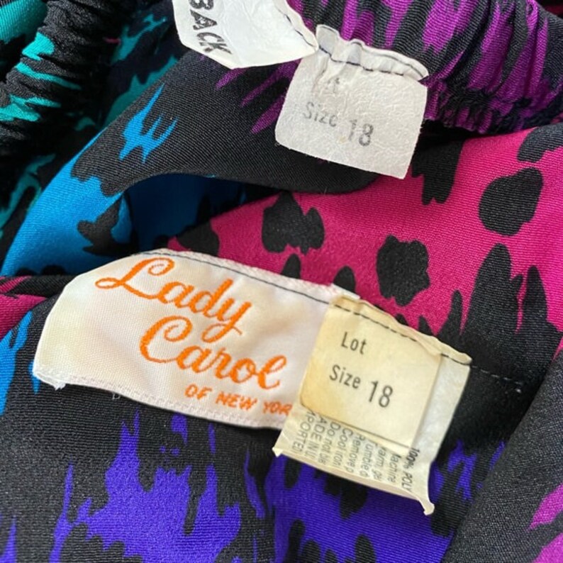 LADY CAROL Vintage Tie Front Blouse and Skirt Set Sz 18 image 9