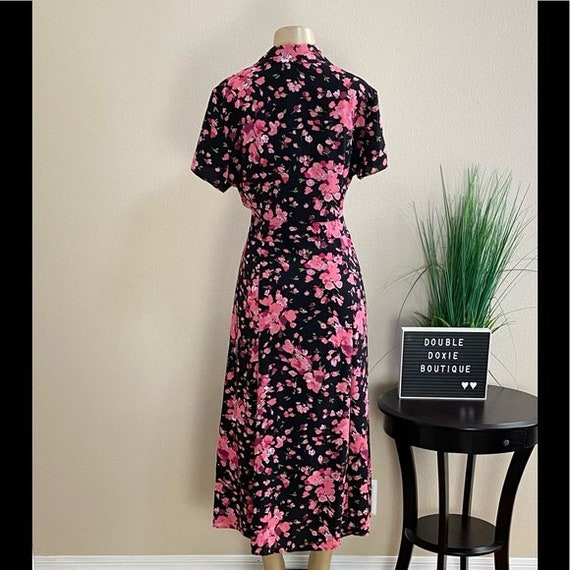 MISS DORBY | Vintage Pink Floral Button Up Dress … - image 4