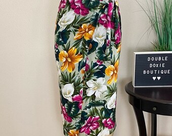 CLIO | Vintage Tropical Wrap Skirt Sz M