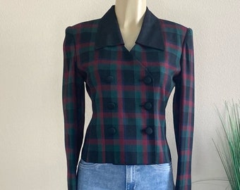 KIM ROGERS | Vintage Checked Double Breasted Blazer Sz 4P