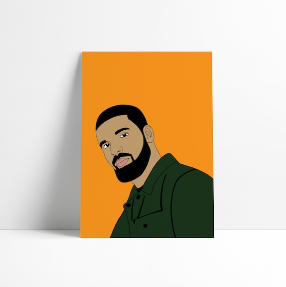 Drake Poster Drake Art Illustration Drawing Portrait | Etsy