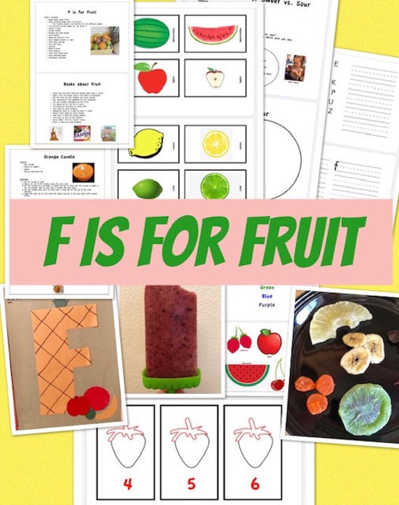 F Is For Fruit Activity Booklet Etsy